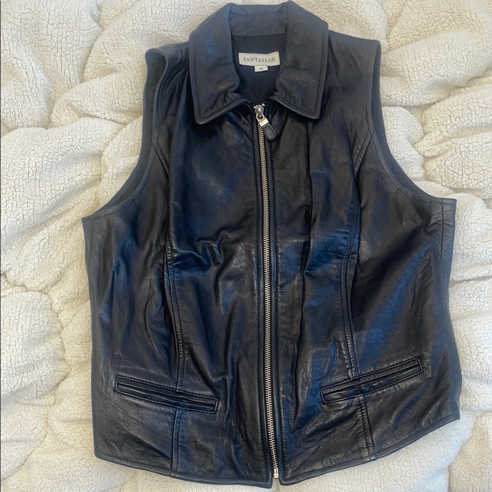 Vintage Black Leather Vest